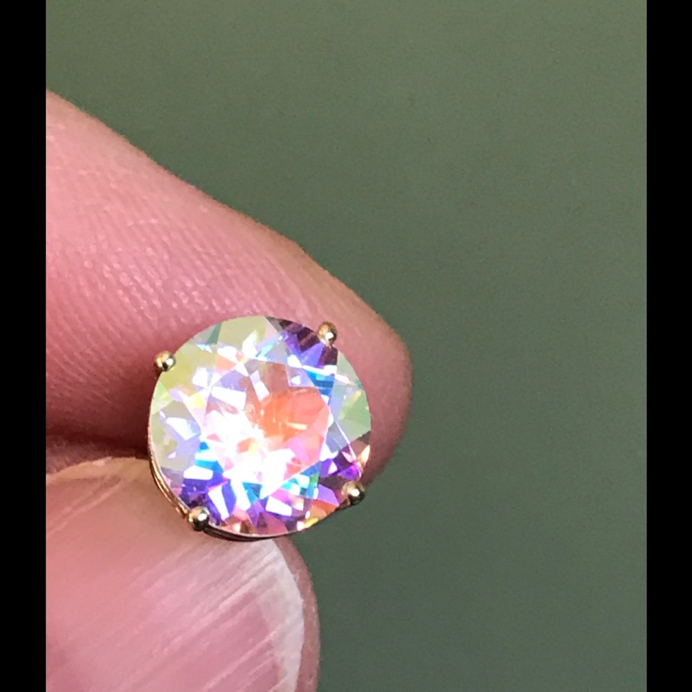 14KT Gold and Rainbow Topaz Earrings - Picture 4 of 8